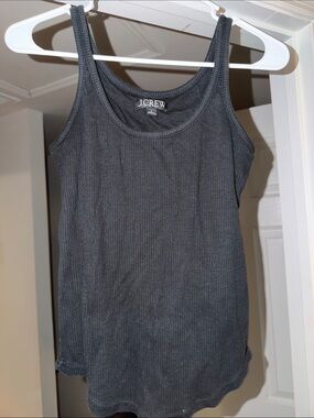J.Crew Charcoal Ribbed Scoop Tank